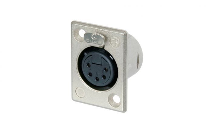 NC5FP-1 (Tasker TN175) — Connettore XLR 5 poli da pannello con contatti argentati