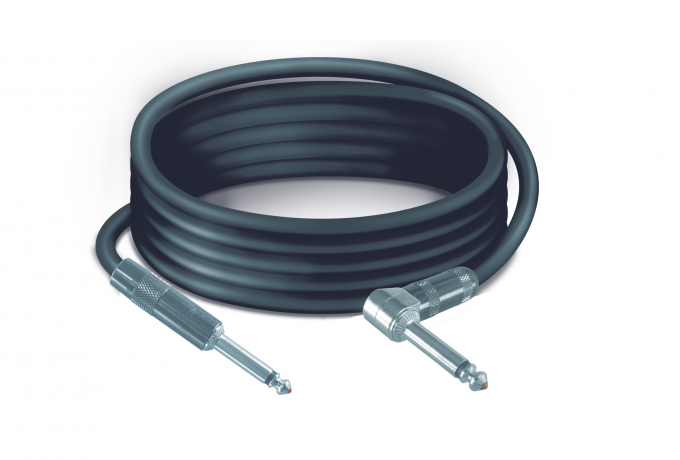 TK159SS — Cablato audio con cavo Tasker TSK1032 + jack mono 6.3 maschio/ jack mono 6.3 maschio 90° - mt. 9