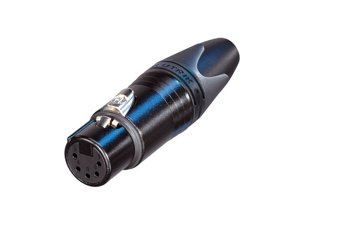 NC5FXX-B (Tasker TN181) — Connettore XLR 5 poli femmina con contatti oro e corpo nero