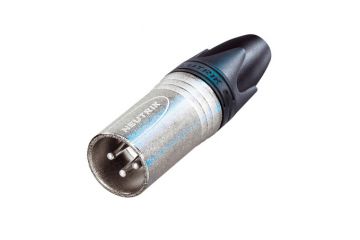 Male XLR 3 pin connector with silver contacts