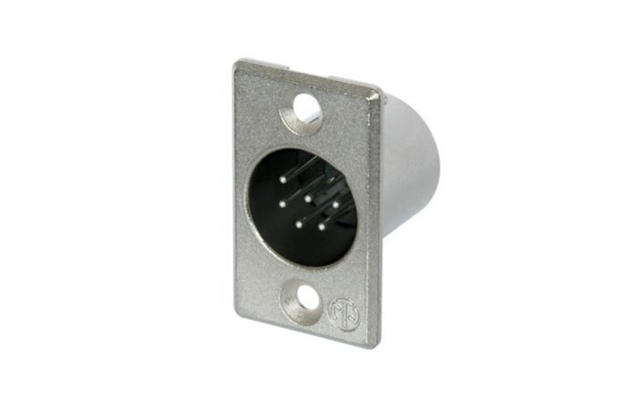 NC6MP (Tasker TN207) — Connettore XLR 6 poli maschio da pannello con contatti argentati