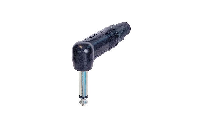 NP2RX-BAG (Tasker TN326) — Jack mono maschio 6,3 ad angolo retto in metallo nero e contatti nickelati