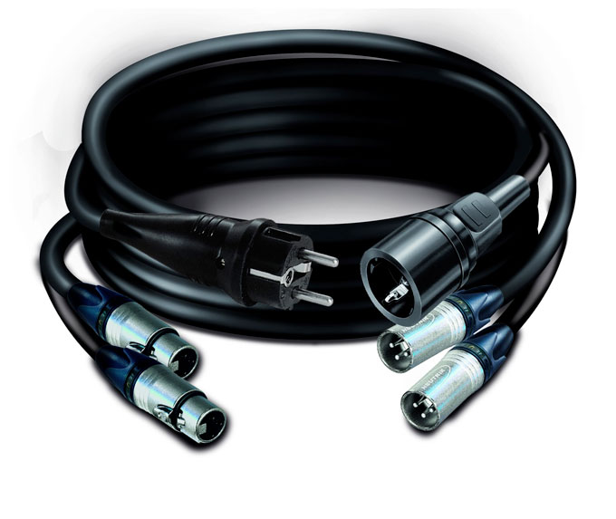 DIF222S284 — Cavo Tasker C284 - Neutrik 2x NC3FXX – Schuko rubber plug / Neutrik 2x NC3MXX – Schuko rubber socket