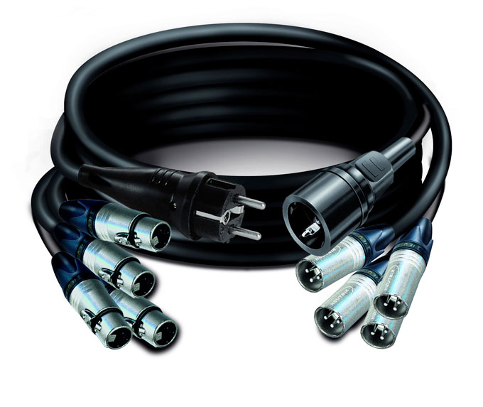DIF4M3S294S — Cavo Tasker C294 - Neutrik 4x NC3FXX – Schuko rubber plug / Neutrik 4x NC3MXX – Schuko rubber socket