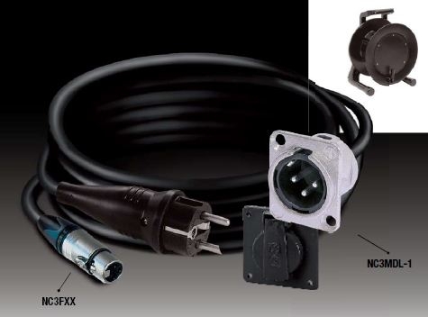 GFXMD25M — Cavo Tasker C283 1x digital - Neutrik NC3FXX Schuko plug / Neutrik NC3MDL1 Schuko socket