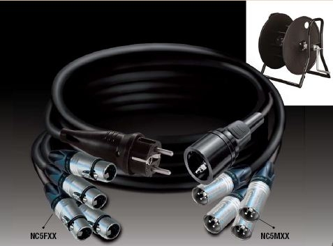 DIF5M5S2943 — Cavo Tasker C294 Neutrik 4x NC5FXX – Schuko plug / Neutrik 4x NC5MXX – Schuko rubber socket