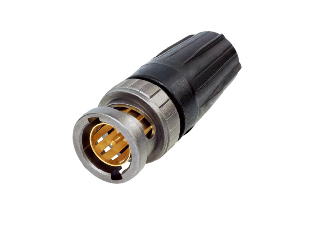 NBNC75BDD6X (Tasker TN461) — 75Ω male BNC connector for 6 and 12G-SDI applications.