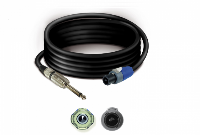TK409 — Cavetto Jack Mono 6,3 Maschio / Speakon 2 Pin - 9,0 mt.