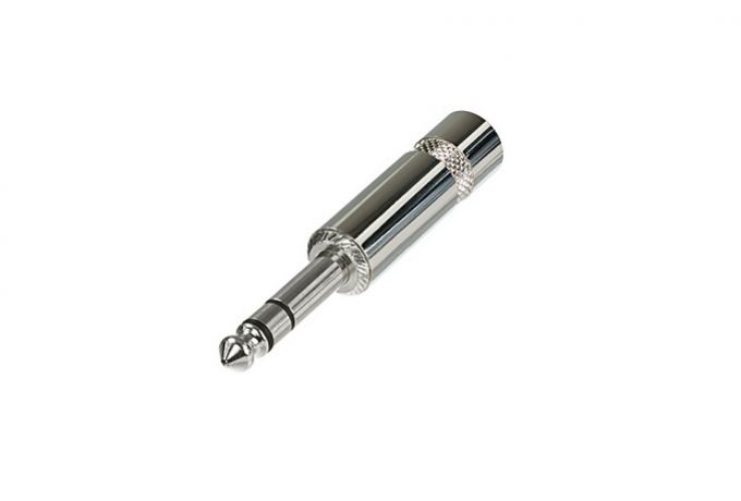 NYS228 (tasker TN396) — Jack stereo maschio 6,3 con corpo in metallo e impugnatura lunga