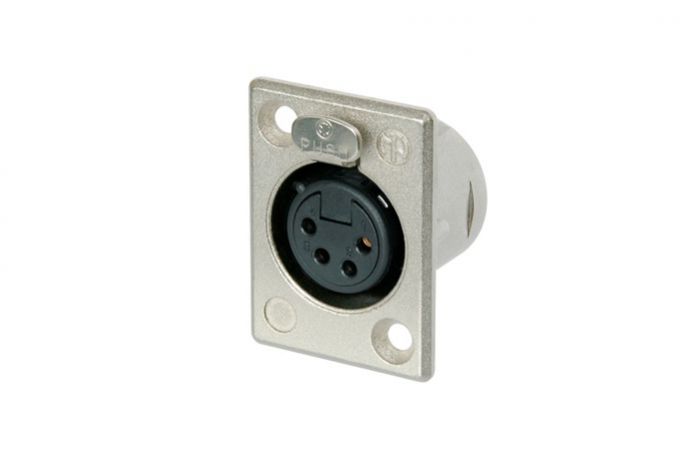 NC4FP-1 (Tasker TN149) — Connettore XLR 4 poli da pannello con contatti argentati