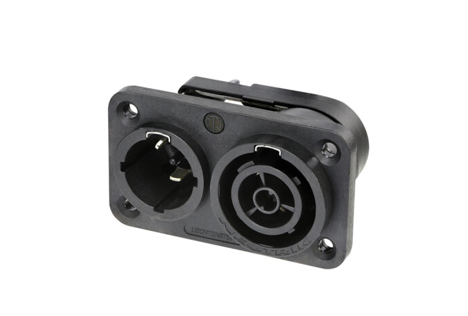 NAC3PX-TOP (Tasker TN037) — PowerCON connector 16A 3-pole dual male and female panel mount
