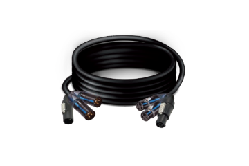 Cablato con cavo C284 PVC Soft + connettori XLR 3 poli e Powercon Neutrik - mt. 2