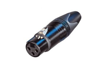 Black metal female XLR 3 pin connector with silver contacts