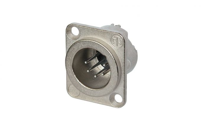 NC5MD-LX (Tasker TN185) — Male panel connector XLR 5 pin with silver contacts, metal body and housing